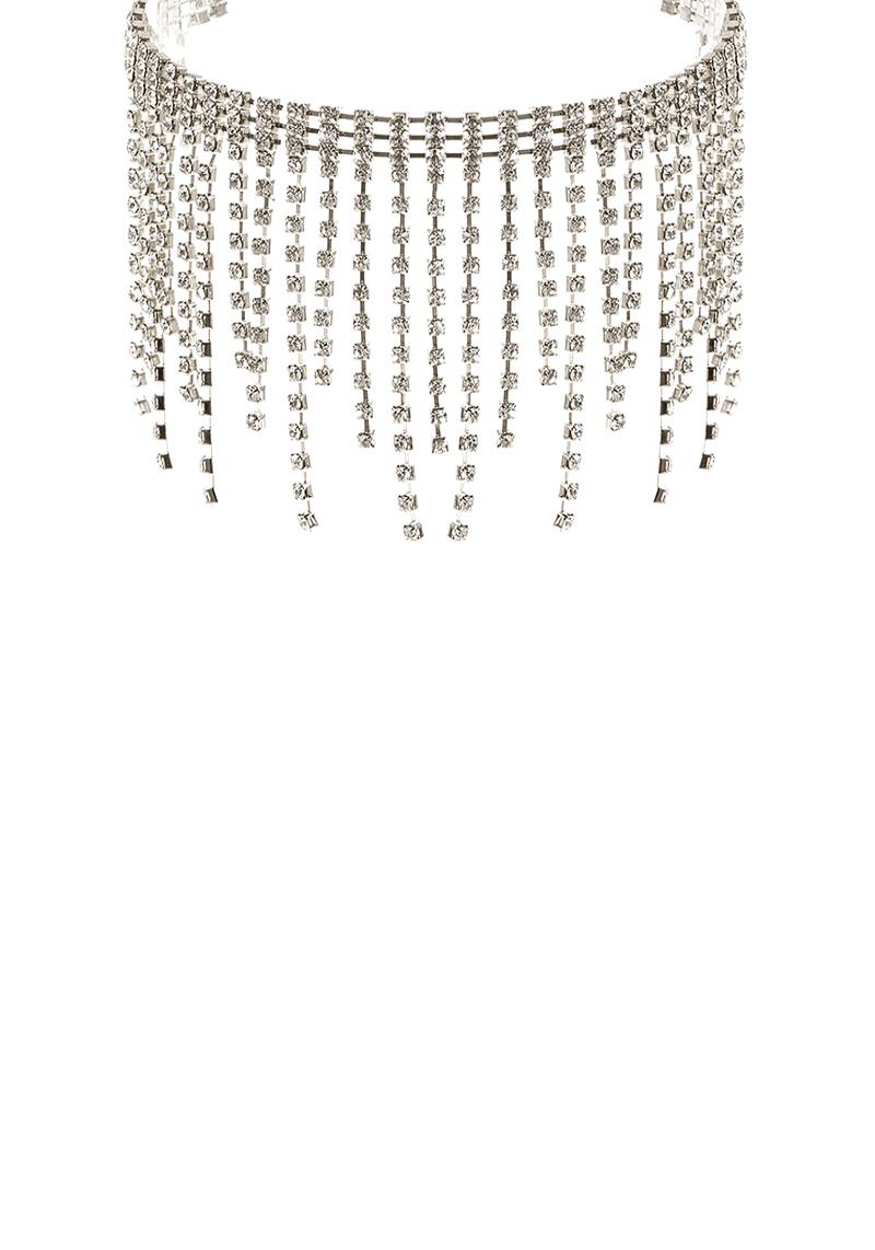 RHINESTONE FRINGE DANGLE CHOKER