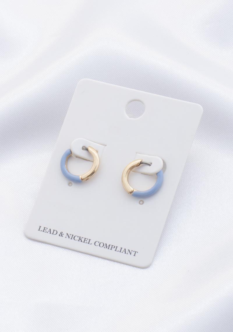 ENAMEL MINI HOOP EARRING