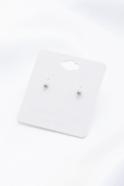 3MM METAL BALL BEAD STUD EARRING