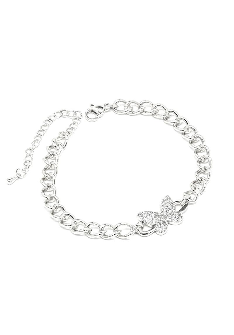BUTTERFLY CURB LINK STAINLESS STEEL BRACELET
