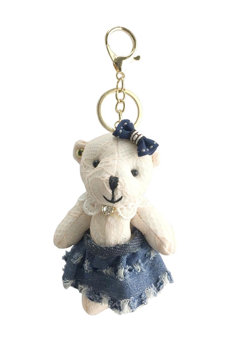 LACE RIBBON BEAR KEYCHAIN
