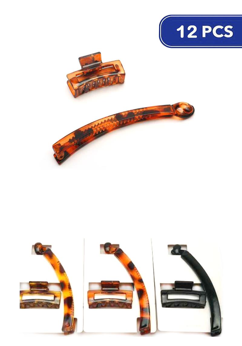 HAIR CLAW BANANA AND JAWCLIP 2 PC SET (12 UNITS)