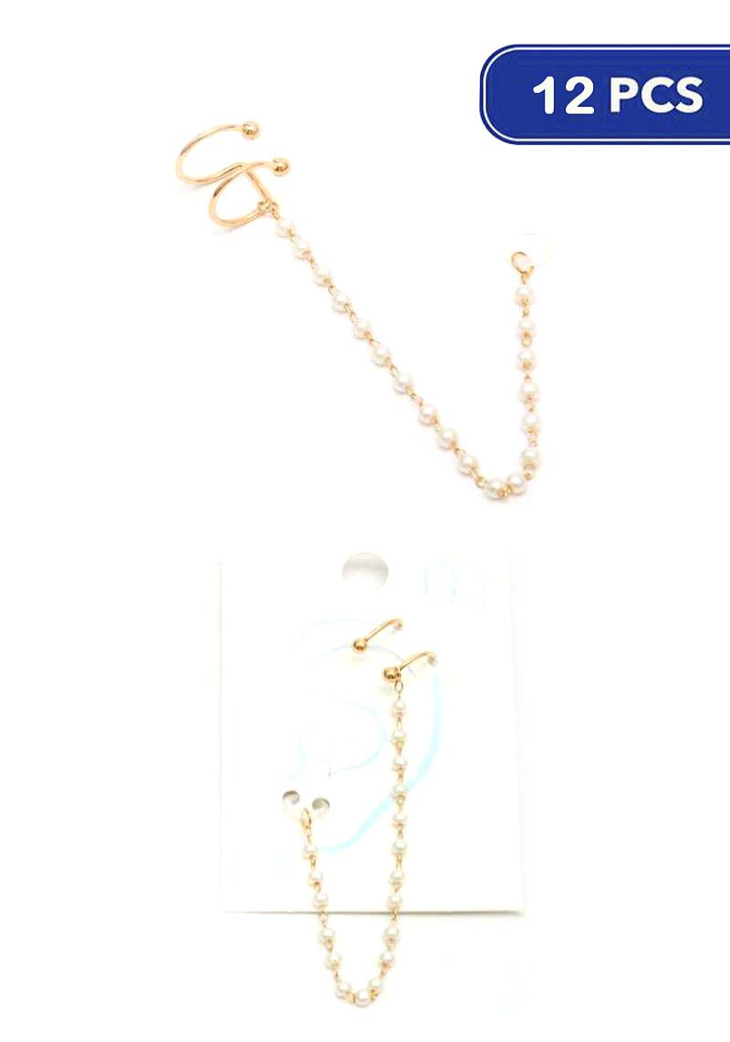 FASHION PEARL EAR CUFF EARRING (12 UNITS)