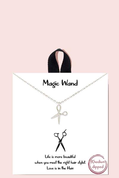 18K GOLD RHODIUM DIPPED MAGIC WAND NECKLACE