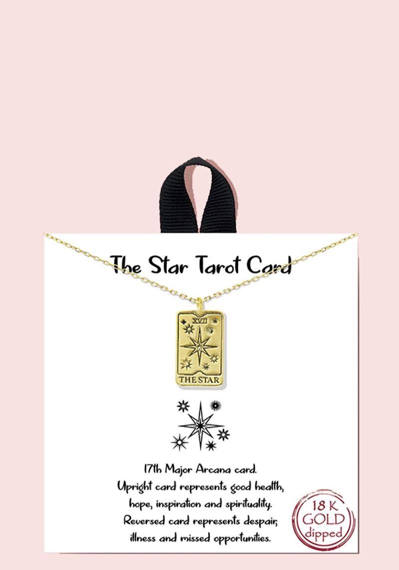 18K GOLD RHODIUM DIPPED THE STAR TAROT CARD NECKLACE