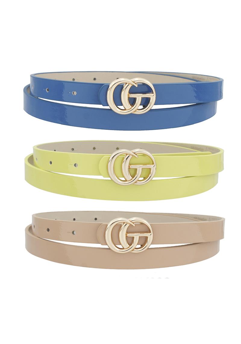 METAL BUCKLE TRIO BELT