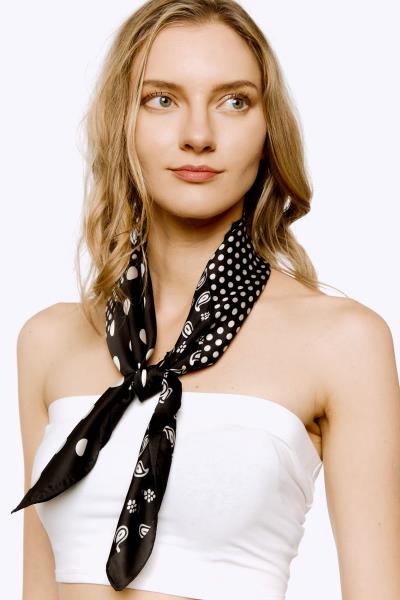 MULTI PRINTED SILKY BANDANA NECK SCARF