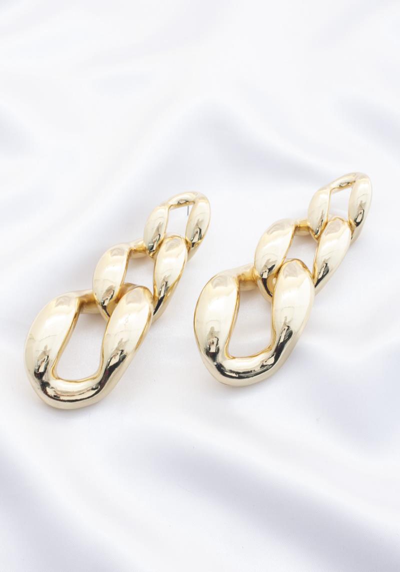 CURB LINK METAL EARRING