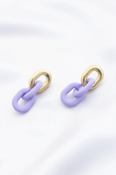 SMOOTH TEXTURE OVAL LINK DANGLE EARRING