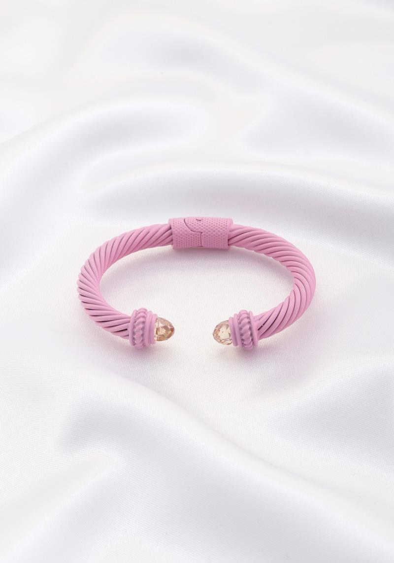 ENAMEL PEARL EDGE TWIST CUFF BRACELET