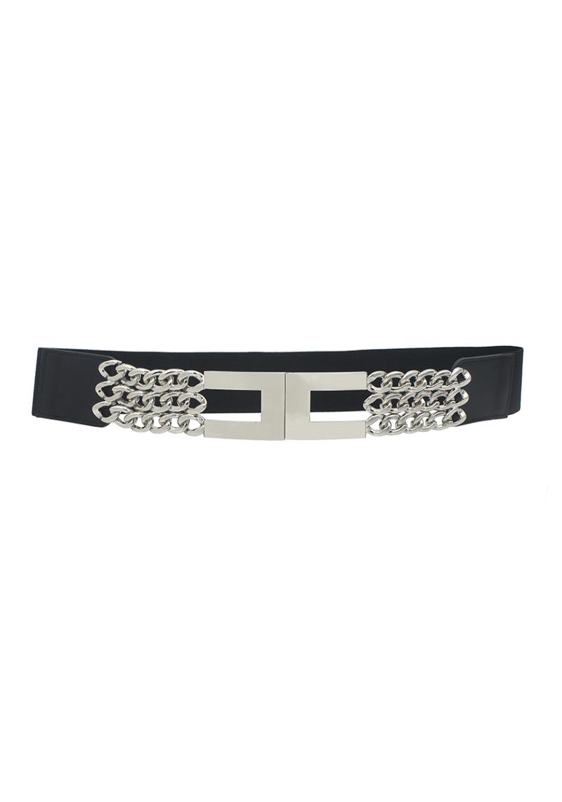 SQUARE & CHAIN OPEN FRONT ELASTIC BELT