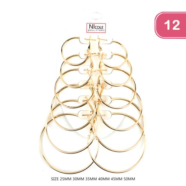 6 PAIR HOOP EARRING (12 UNITS)