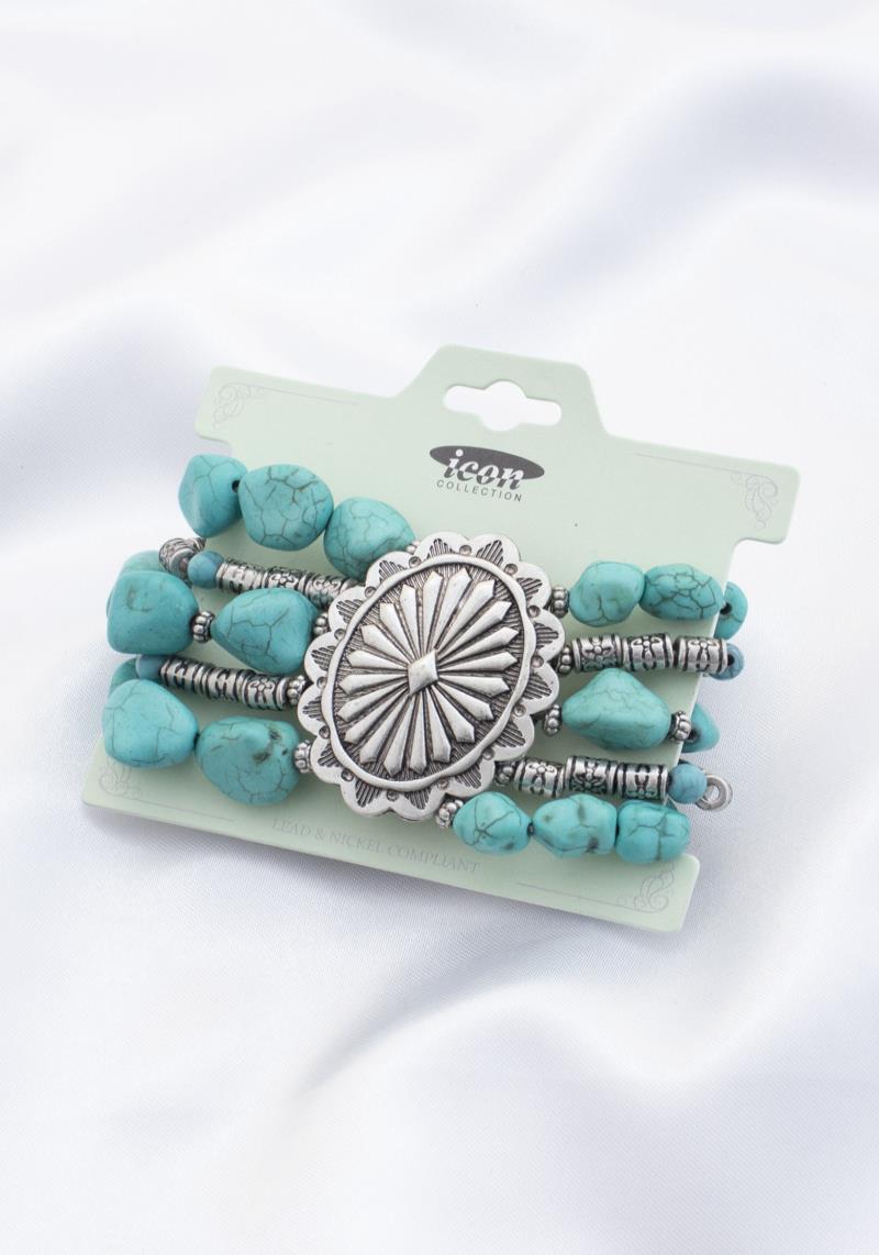 WESTERN CONCHO BEADED BRACELET