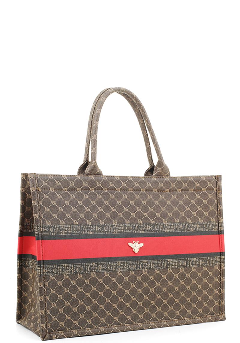 FASHION PATTERN STRIPE BUG TOTE BAG