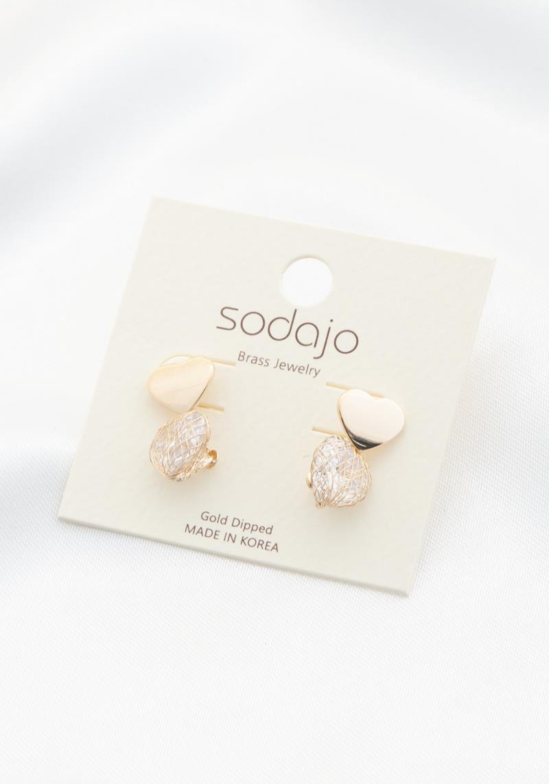 SODAJO HEART CRYSTAL EARRING