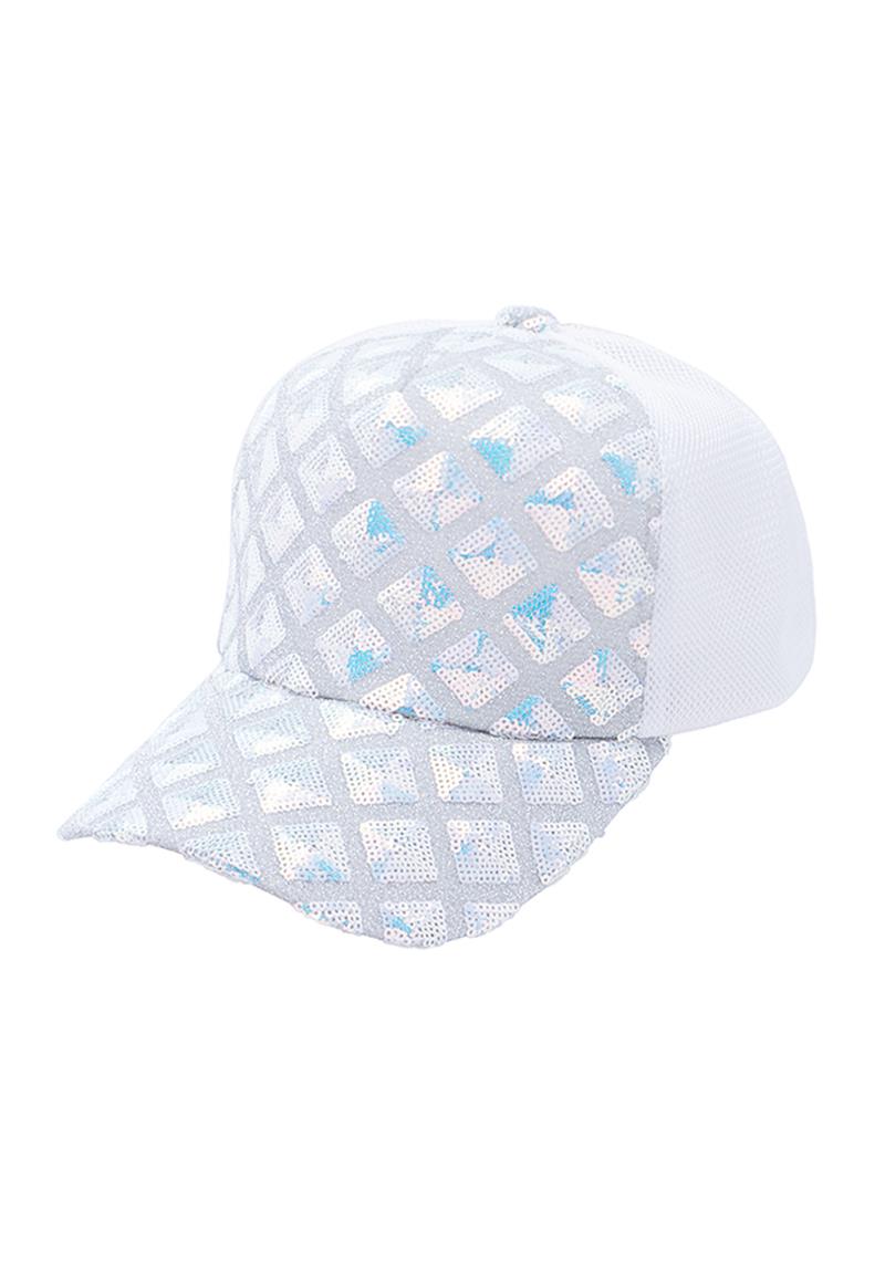 FASHION FRONT SEQUIN QUILT VENTED DESIGN CAP HAT