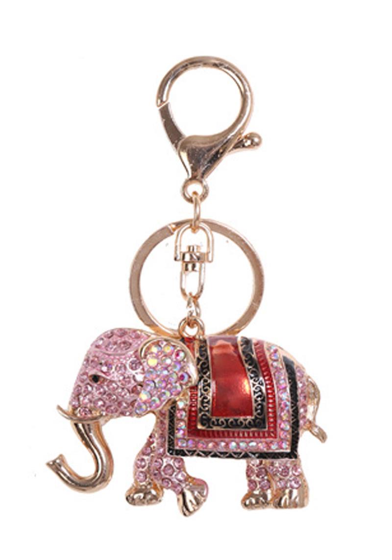 RHINESTONE ELEPHANT KEYCHAIN