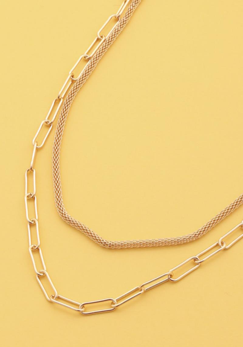 OVAL LINK LAYERED NECKLACE