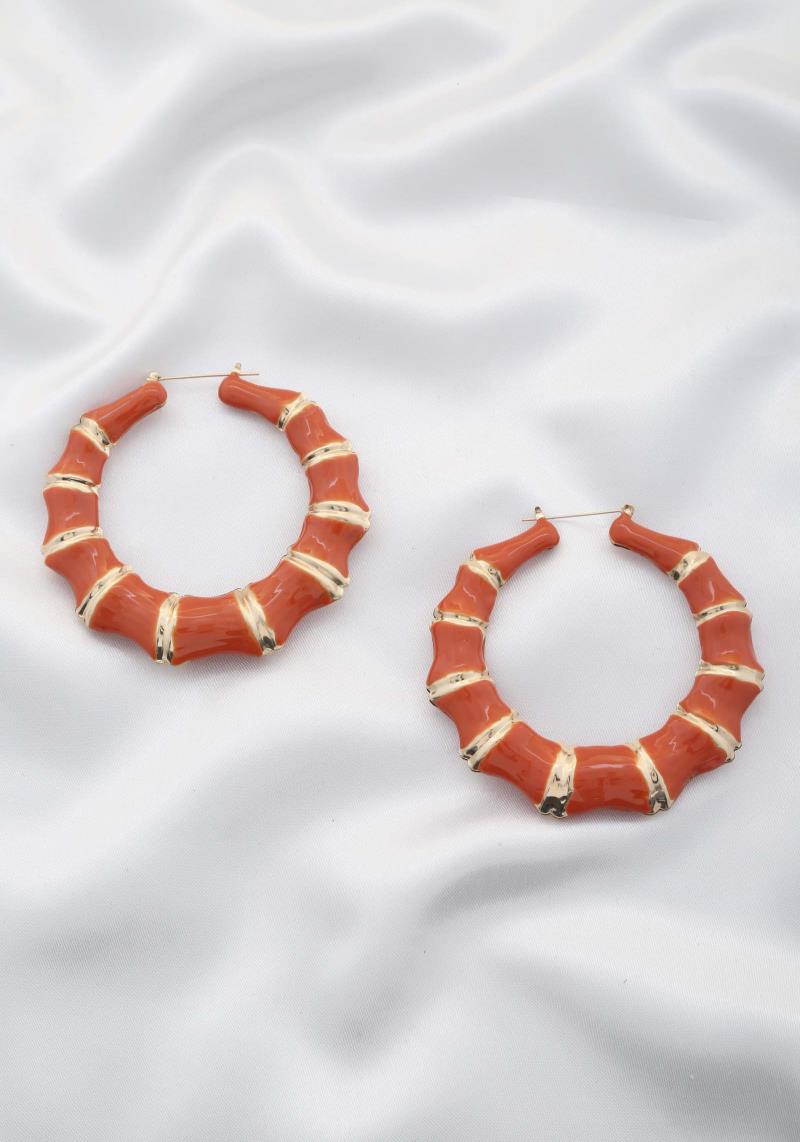 ENAMEL BAMBOO METAL EARRING