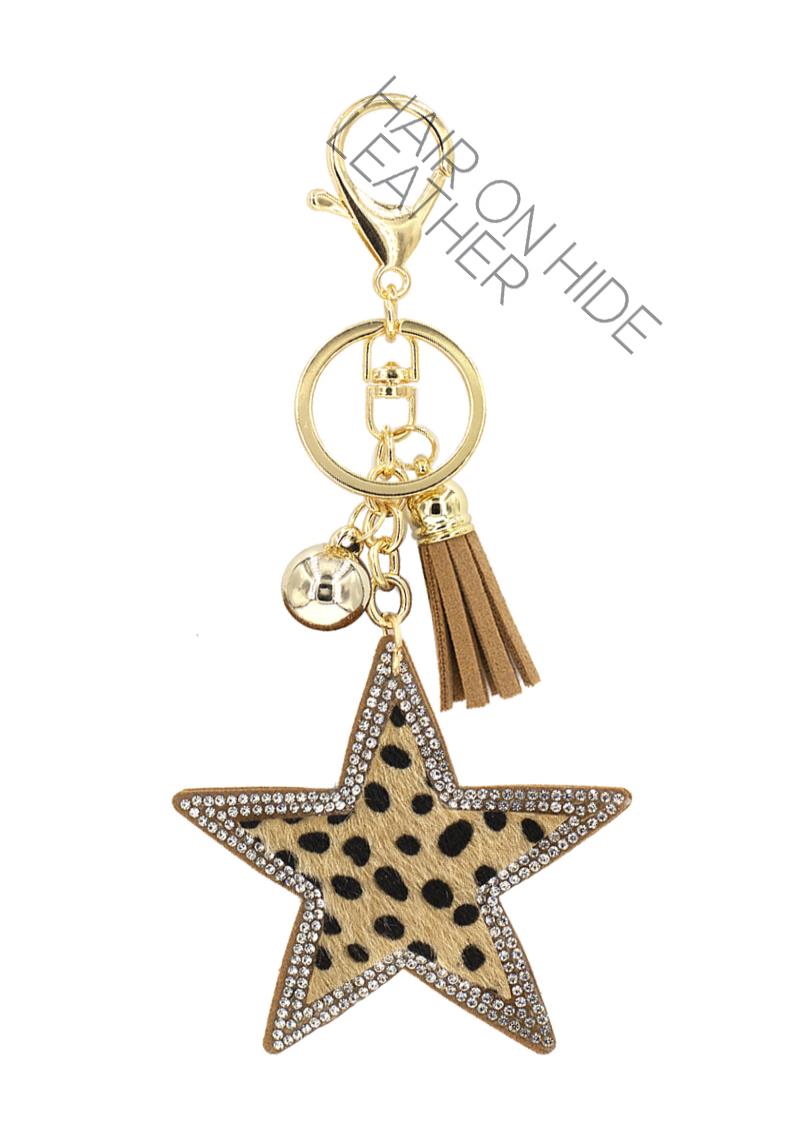 STAR LEOPARD PATTERN KEYCHAIN
