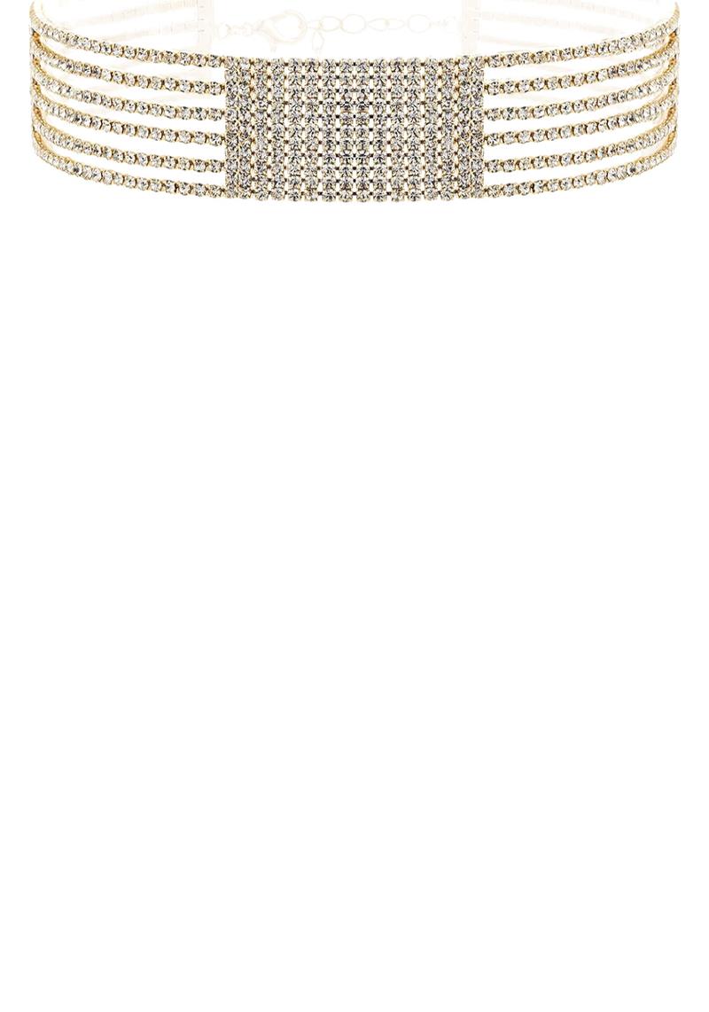 RHINESTONE FIXED RECTANGLE CHOKER