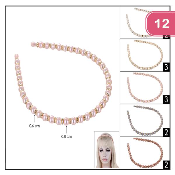 FASHION PEARL HEADBAND (12 UNITS)