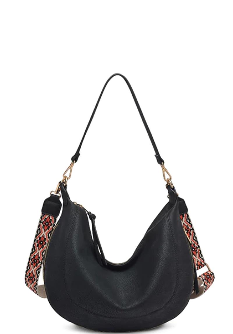 FASHION RUBY HOBO BAG WITH PATTERN STRAP
