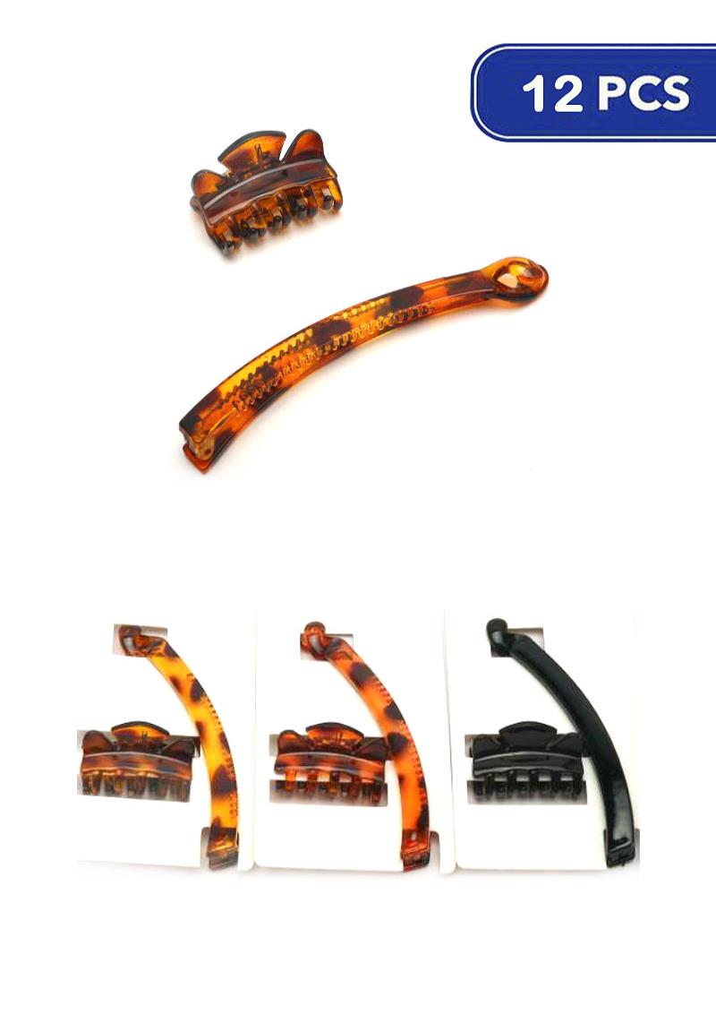 HAIR CLAW BANANA AND JAWCLIP 2 PC SET (12 UNITS)