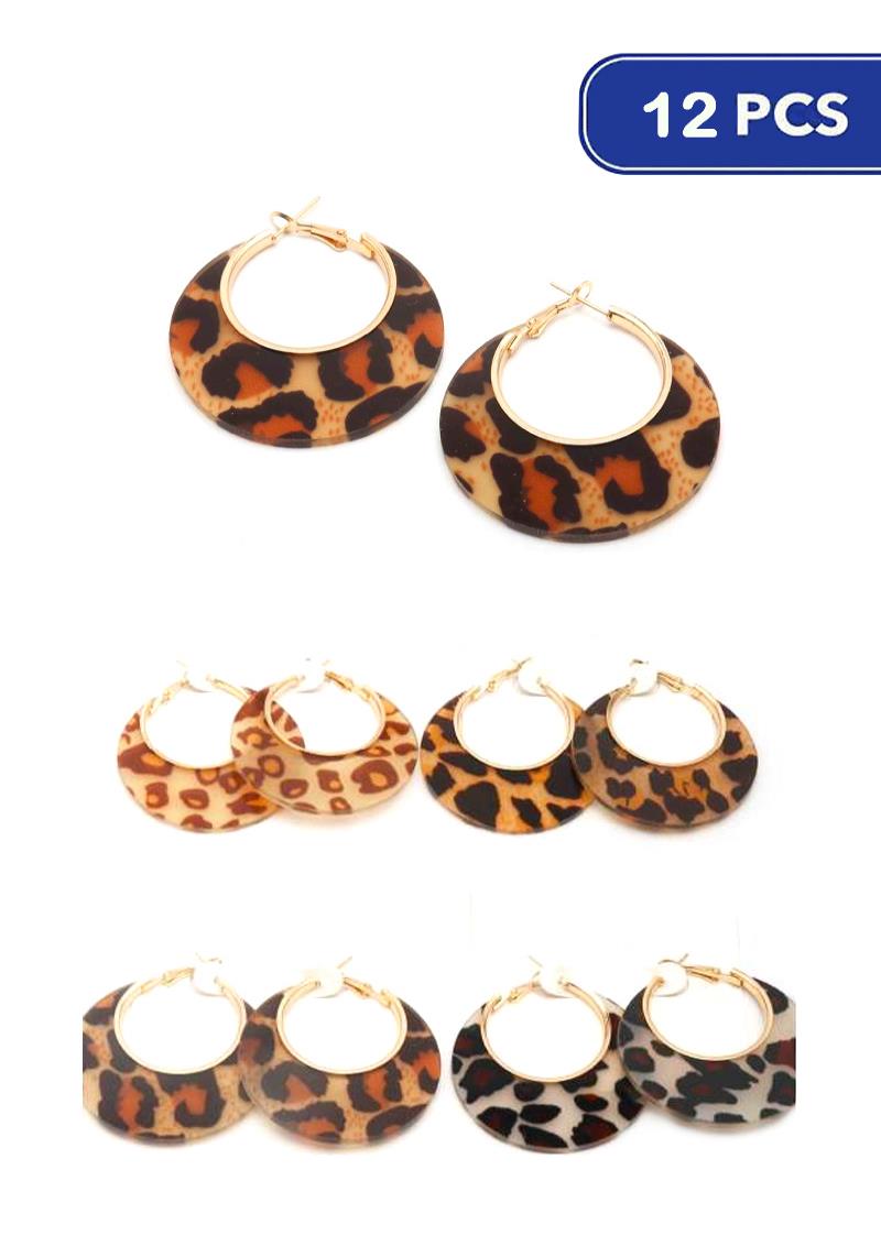 FASHION LEOPARD HOOP EARRING (12 UNITS)