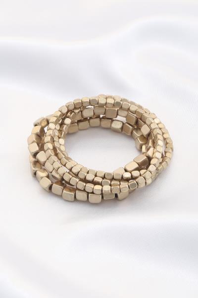 CUBE BEAD STACKABLE BRACELET SET