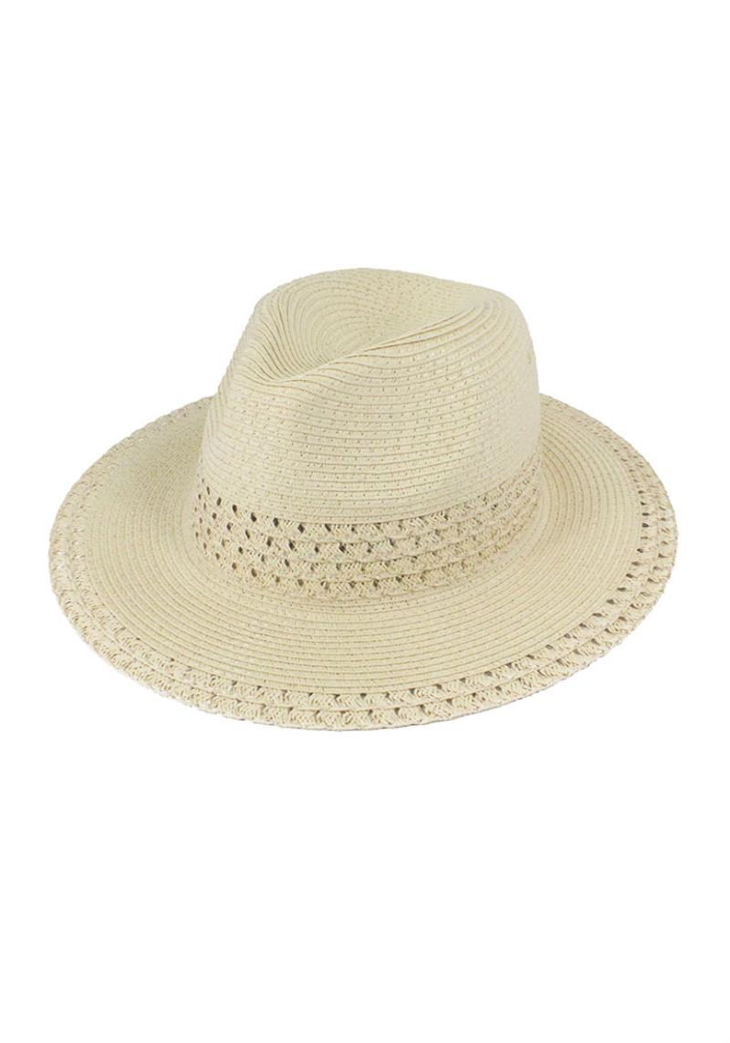 OPEN WEAVE STRAW PANAMA HAT
