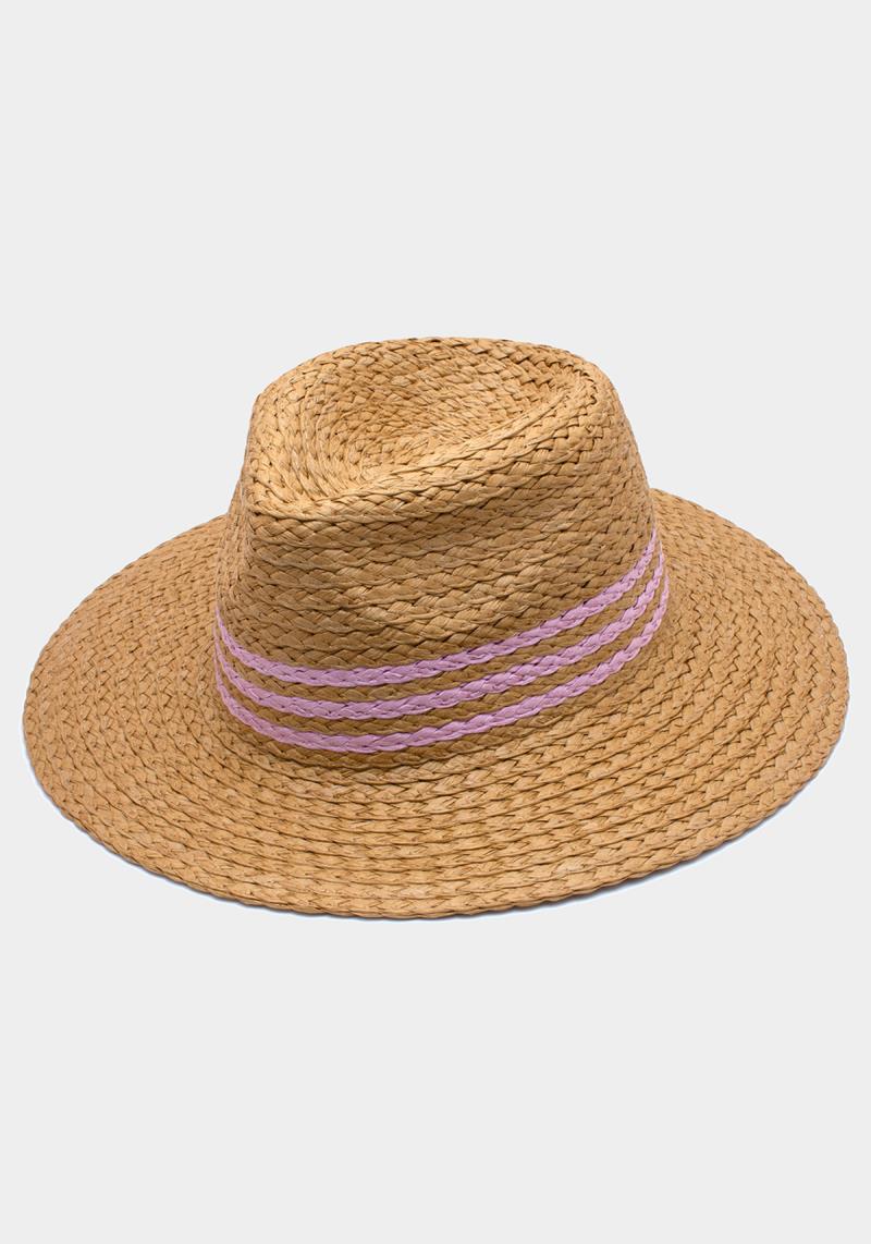 PANAMA HAT WITH CONTRASTING STRAW TRIM
