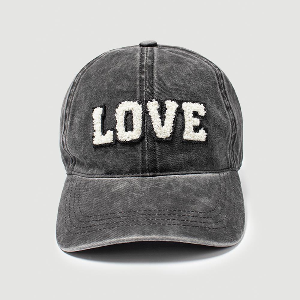 LOVE CHENILLE LETTERED BASEBALL CAP