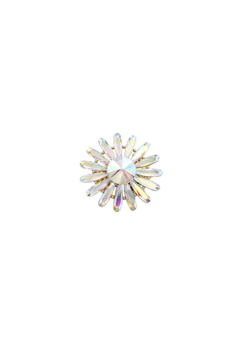 FLOWER CRYSTAL STONE RING