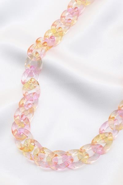 TRANSPARENT TWO TONE CURB LINK NECKLACE