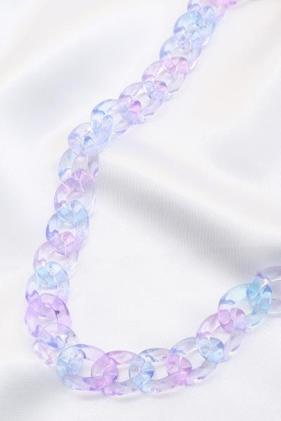 TRANSPARENT TWO TONE CURB LINK NECKLACE