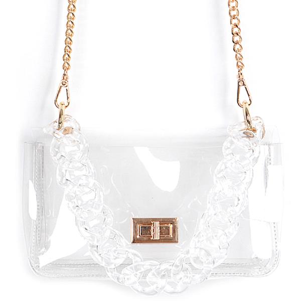 CROSS CHAIN BODY VISIBLY CLEAR CLUTCH