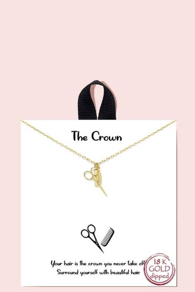 18K GOLD RHODIUM DIPPED THE CROWN NECKLACE