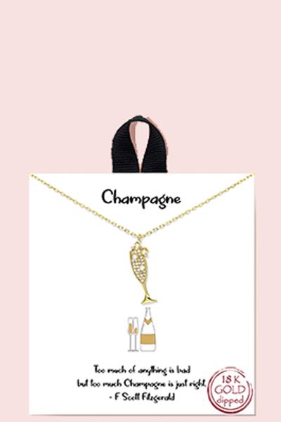 18K GOLD RHODIUM DIPPED CHAMPAGNE NECKLACE