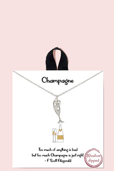 18K GOLD RHODIUM DIPPED CHAMPAGNE NECKLACE