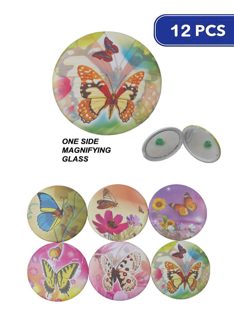 FASHION BUTTERFLY ROUND HAND MIRROR (12 UNITS)