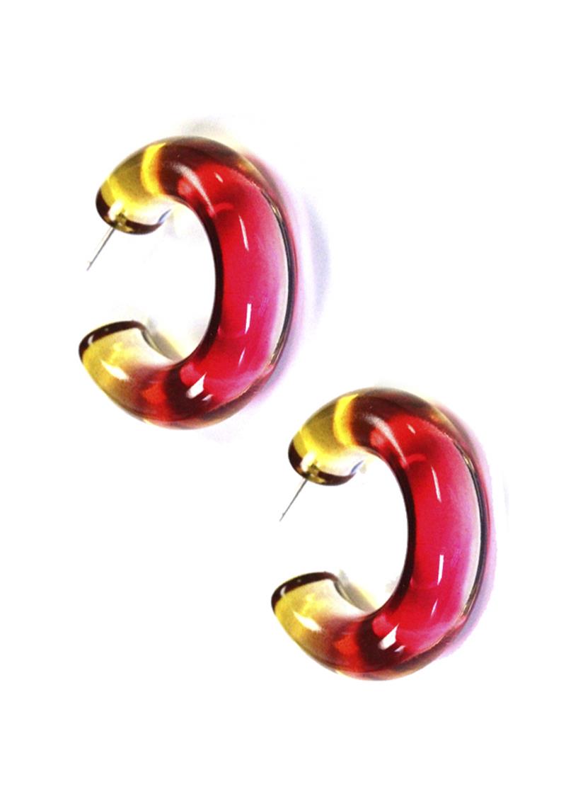TWO TONE HOOP EARRING
