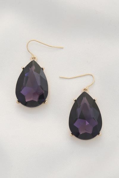 CRYSTAL STONE TEARDROP DANGLE EARRING