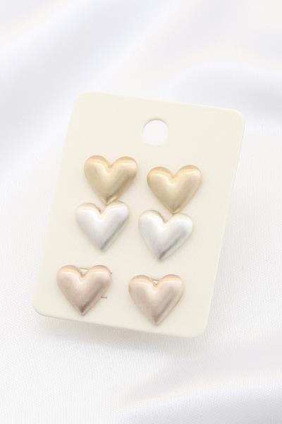 HEART EARRING SET