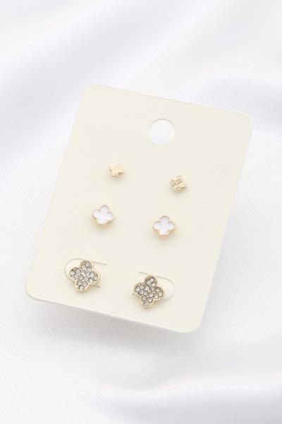 MOROCCAN SHAPE ASSORTE STUD EARRING SET