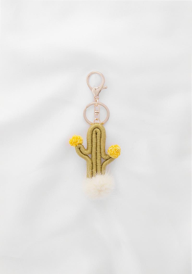 FUR POM CACTUS KEY CHAIN