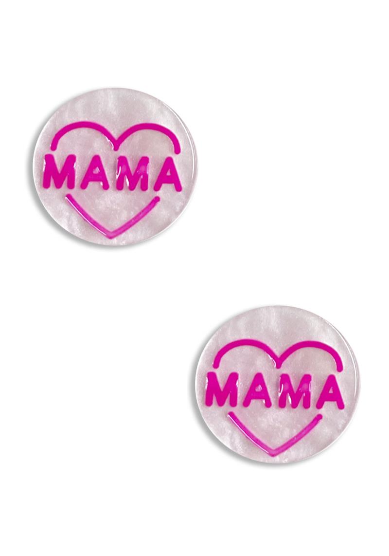 RESIN MAMA ROUND EARRING