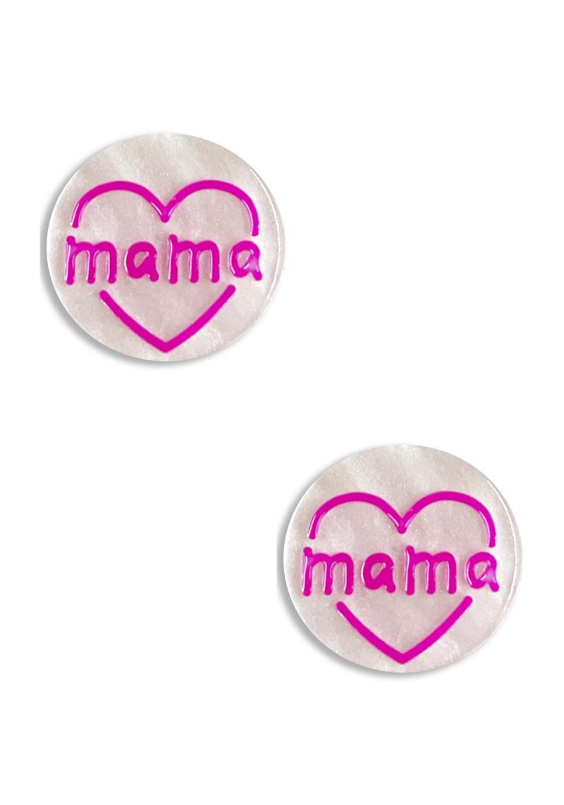 RESIN MAMA ROUND EARRING