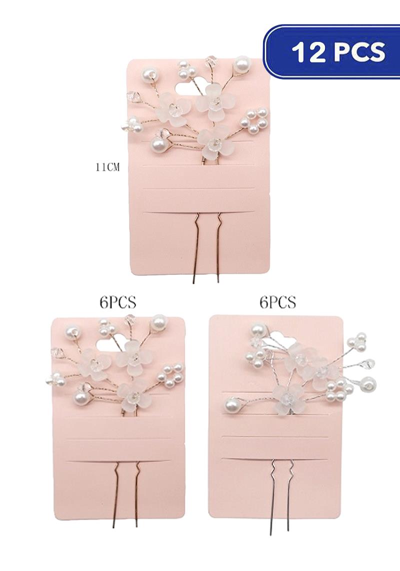 FASHION FLOWER HAIR PIN (12 UNITS)