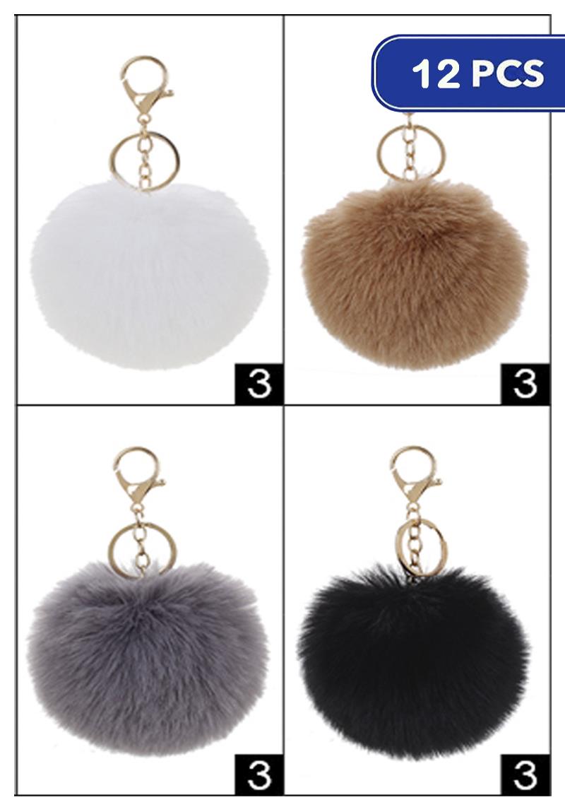 FASHION POM POM KEYCHAIN (12 UNITS)